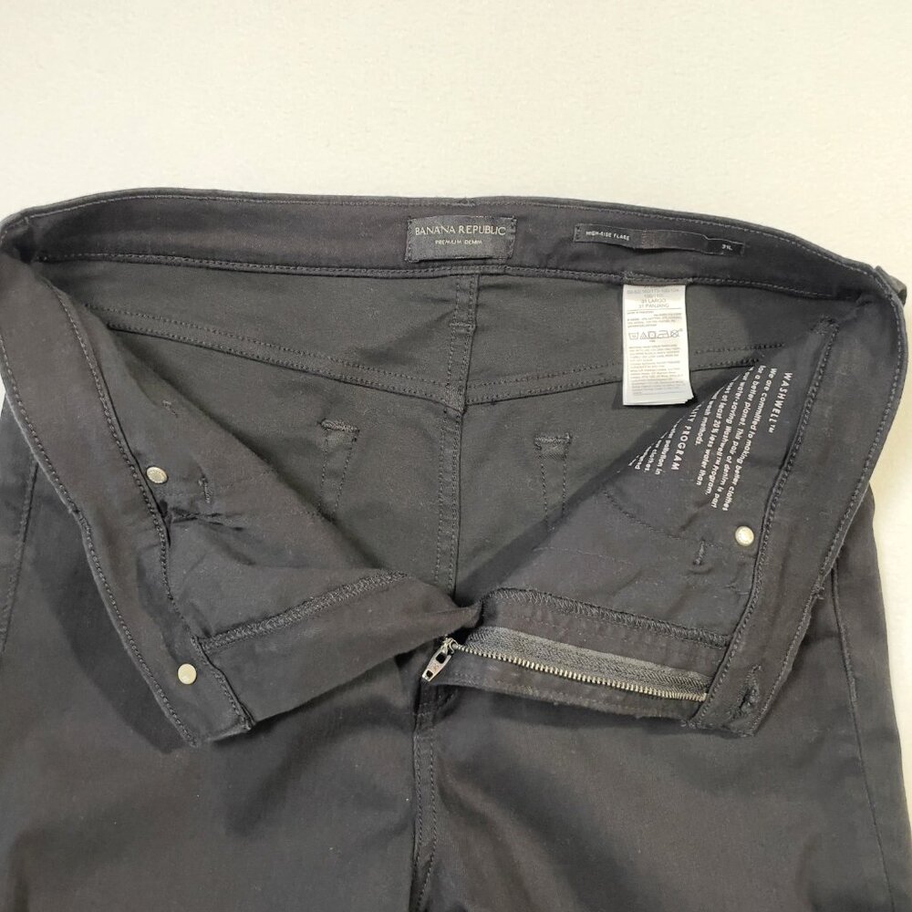 Banana Republic High Rise Flare Jean Deep Black Size 31 Long 34.5" Inseam - Picture 9 of 16